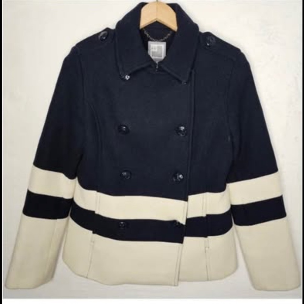 JCPenney Dark Trench Coat with Pink Trim